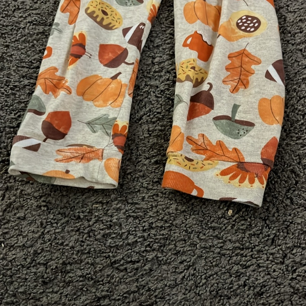 Kids Fall Pajama Set - Cream and Brown - Picture 15 of 16